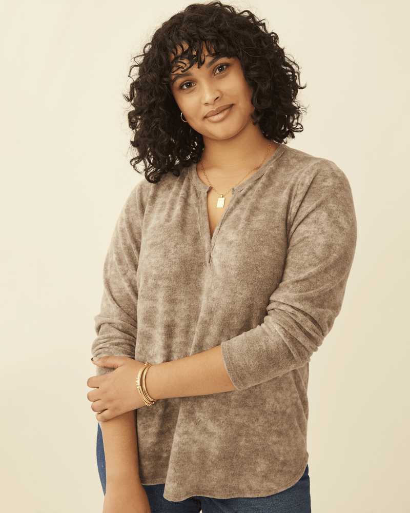 Front of plus size Kristen Cozy Knit Top by Socialite | Dia&Co | dia_product_style_image_id:177988